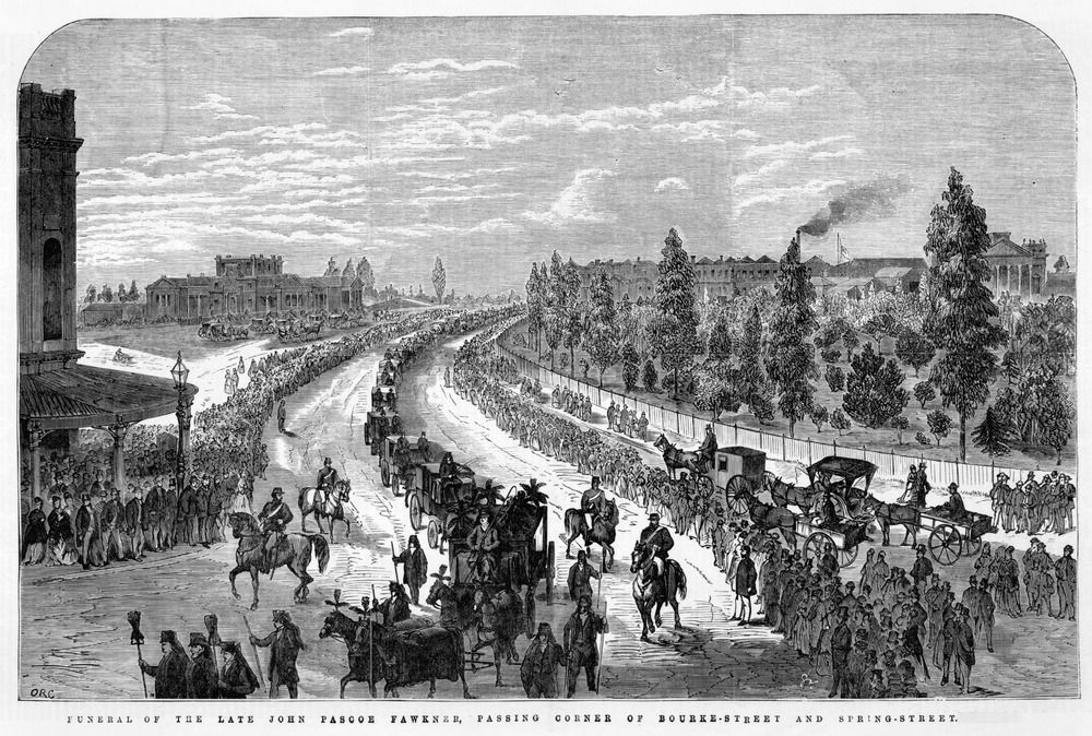 [John Pascoe Fawkner's Funeral Procession]