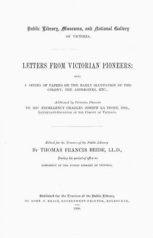 [Letters from Victorian Pioneers 1898]