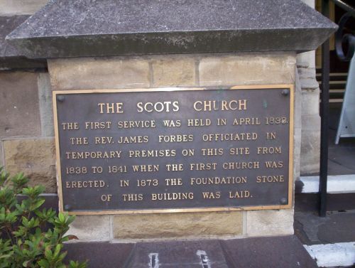 [Scots Church Plaque]